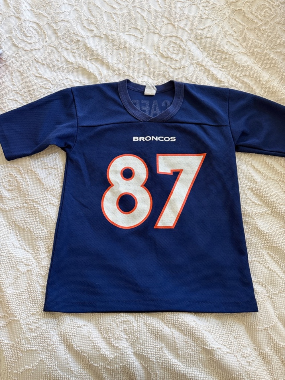 Kids Navy Blue #87 Football Jersey McCaffrey